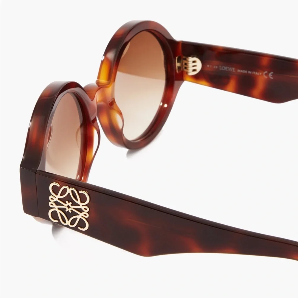 NIB LOEWE Story Round Frame Tortoiseshell Acetate Sunglasses - Picture 2 of 12